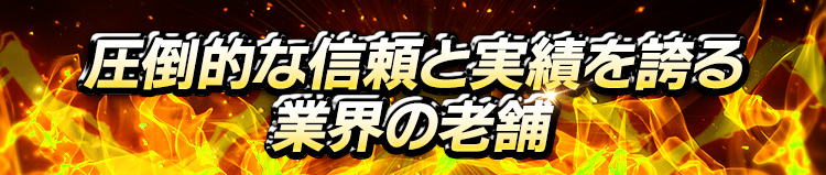 圧倒的な信頼と実績を誇る業界の老舗